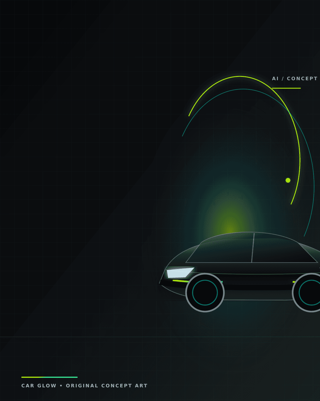 Conceptual CarGlow AI Look Score illustration showing a sample appearance score interface, not a real vehicle assessment